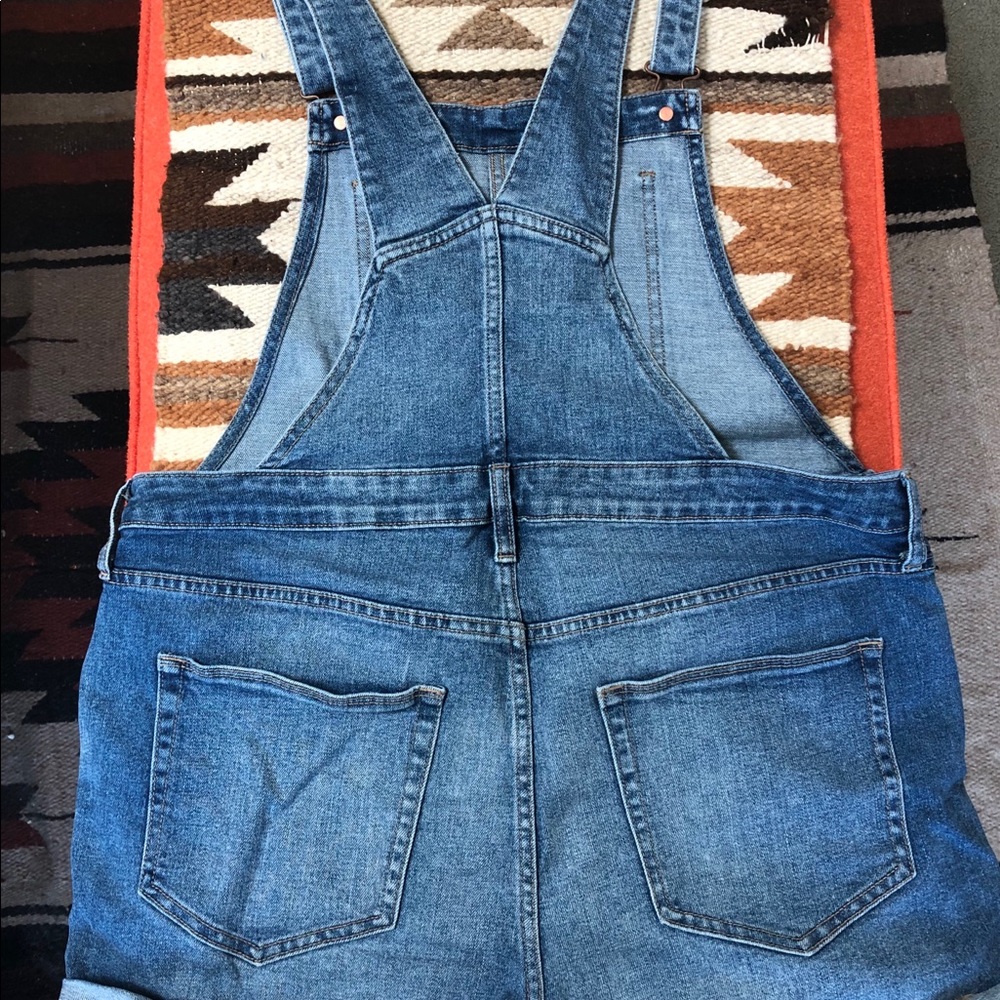 Denim overall shorts